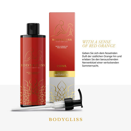 BodyGliss - 2-in-1 massage oil and silicone-based lubricant - 150 ml (Blood Orange)