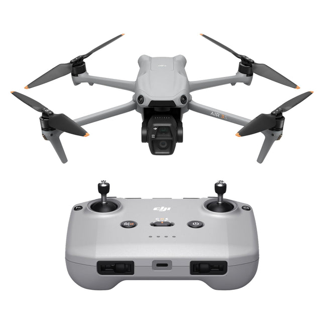 DJI Air 3S (RC-N3), drone with 4K camera, dual-camera drone with 1" CMOS wide-angle camera, 4K/60fps HDR video and 14 stops of dynamic range, 45 min maximum flight time, 20 km video transmission