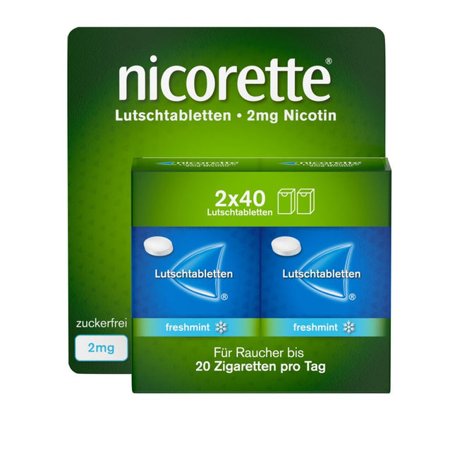 NICORETTE lozenges with 2 mg nicotine – freshmint flavor – quit smoking discreetly – for smokers of up to 20 cigarettes/day – 80 pcs.