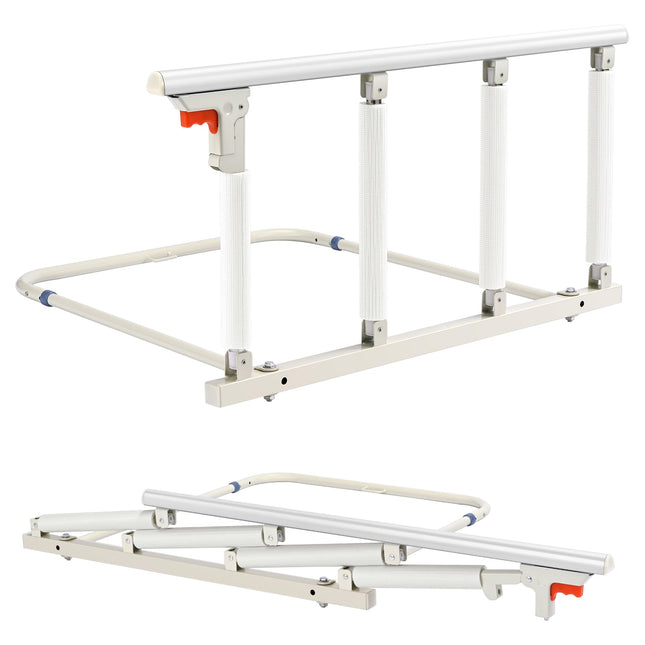Ixdregan Bed Rail for Elderly Adult Safety, Folding Bed Assist Rail Handle, Fall Protection Hand Grip for Seniors, Fits King, Queen, Full, Twin (4 Handrails)