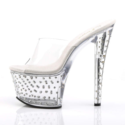 Pleaser STARDUST-701, women's platform sandals, transparent (transparent (Clr/Clr)), 39 EU (6 women's UK)
