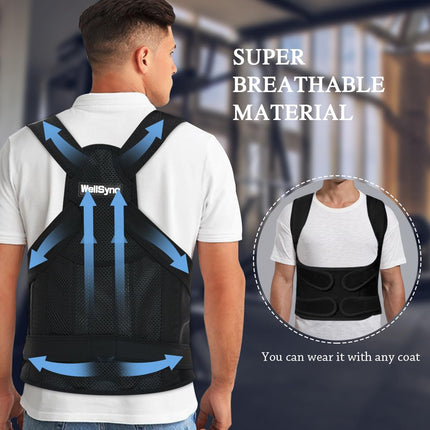 WellSync Posture Corrector Back Women, Posture Corrector Back Men Adjustable Back Straightener Back Posture Belt Invisible under Clothing, Back Straightener for Straight Back Straightener