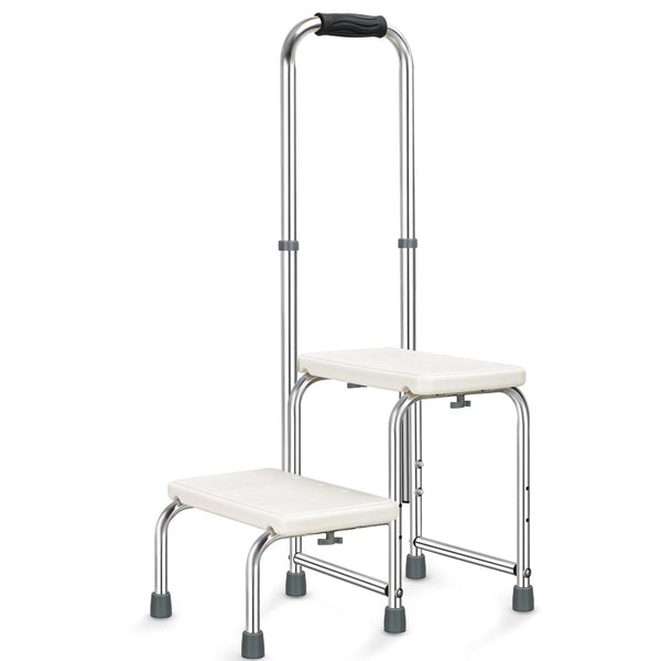 REAQER Bathtub Step with Grab Bar for Seniors… White