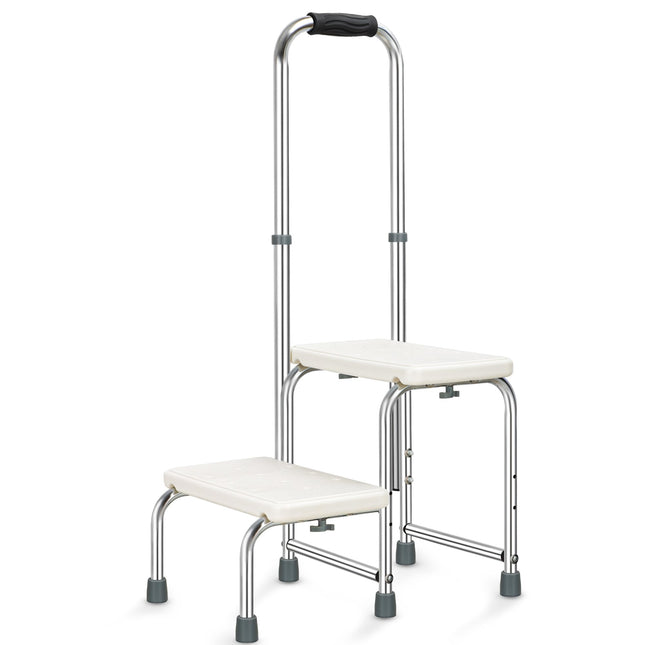REAQER Bathtub Step with Grab Bar for Seniors… White