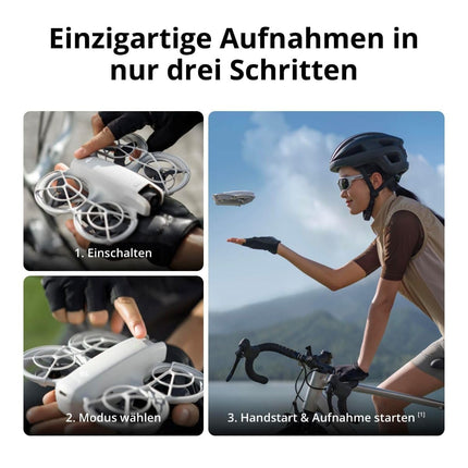 DJI Neo, mini drone with 4K UHD camera for adults, 135g self-flying drone that follows you, hand launch, subject tracking, QuickShots, stable video, built-in propeller guards (controller-free)