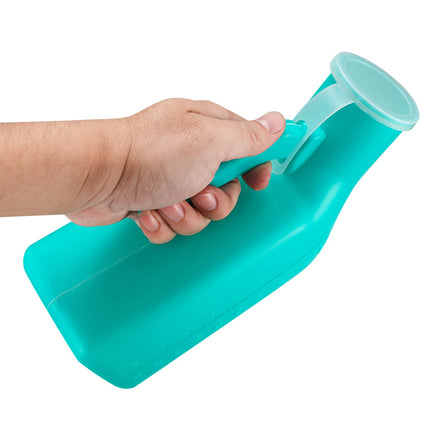 2 pcs 1000 ml urine bottles for men, portable men's urinal bottle, bed bottle for men, urine collection bottle with screw cap for travel, emergency, bed, camping, with 1 x cleaning brush