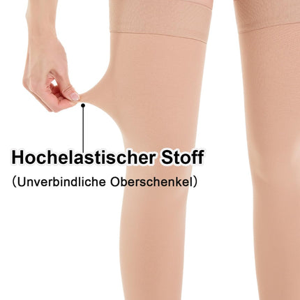20-30 mmHg Medical Compression Stockings for Women &amp; Men Class 2, Closed Toe Long Support Stockings Thrombosis Stockings with Silicone Band for Varicose Veins Edema Flight (Beige, 3XL)