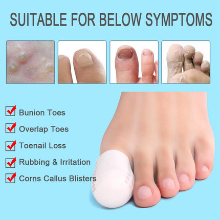Big toe toe protector, 10 pieces of gel toe caps, breathable big toe caps, against blisters and calluses | Toe pads, toe plasters, toe separators for big toes.