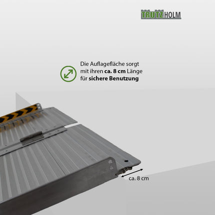 TRUTZHOLM wheelchair ramp foldable 213 cm load capacity 272 kg aluminum grey ribbed access ramp