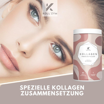 KOLL`ZYM© 100% COLLAGEN POWDER high-dose [300g] • The Original • COLLAGEN Peptides • Bioactive Collagen • NO Hydrolysate • Tasteless • Made in Germany