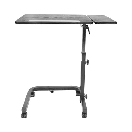KMINA - Overbed table on castors, height-adjustable, hospital bed side table, nursing bed, bed with castors, black