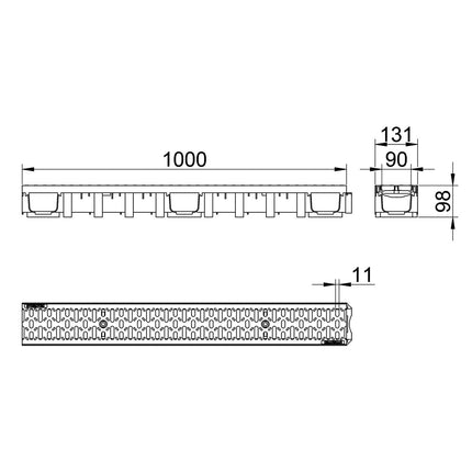 HYDROTEC plastic drainage channel SELFline Class A15 1 meter