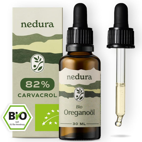 nedura® ORGANIC Oregano Oil [100% NATURAL] +82% Carvacrol - Food-Grade Oregano Oil - Versatile Essential Oil with High Dosage - Organic Oregano Oil from Spain - 30ml