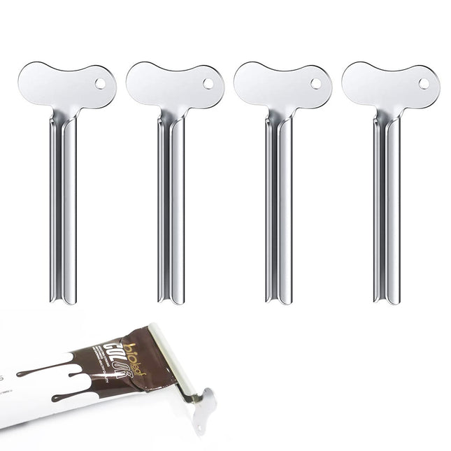 Olakin Stainless Steel Toothpaste Tube Squeezer [4 Pack], Tube Squeezer Tube Squeezer, for All Tubes of Toothpaste, Hair Gel, Hand Cream, Cosmetics