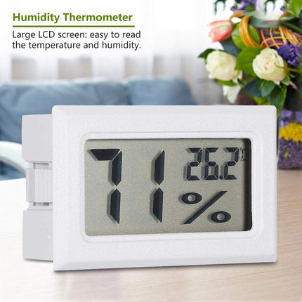Precise Hygrometer, Digital LCD Thermometer, Indoor Humidity Thermometer, Mini Humidity Monitor, for Indoor Greenhouse, Home, Office (White)
