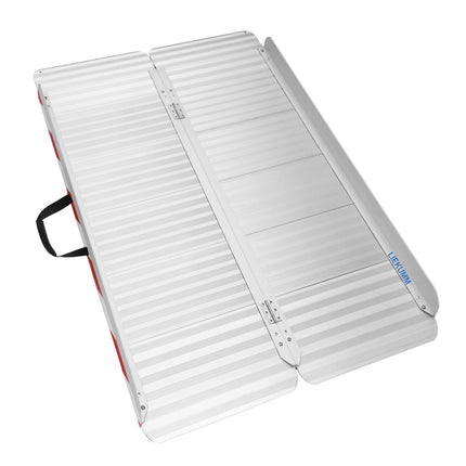 LIEKUMM wheelchair ramp 127 cm, 85 cm widened wheelchair ramp for stairs, 400 kg load capacity aluminum ramp for wheelchairs, steps, curbs, threshold ramp for electric wheelchairs, strollers