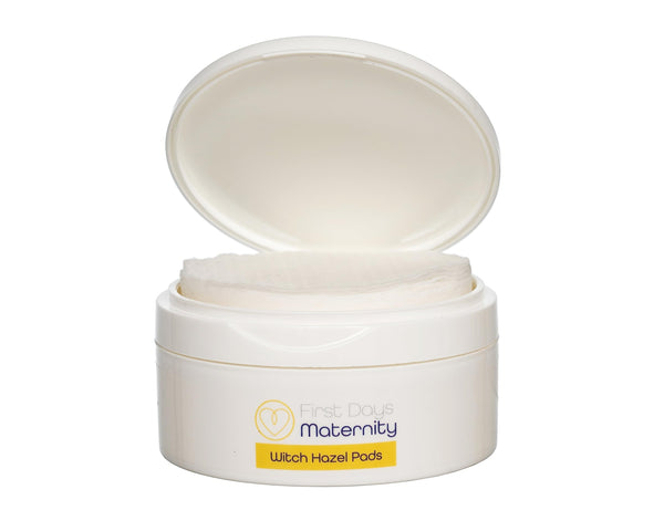 First Days Maternity - Postpartum Accessories Witch Hazel Pads - Witch Hazel Postpartum Pads for Perineal Discomfort - Thick, Absorbent, Gentle on Skin - Postpartum Essentials - Made in UK - 40 Postnatal Pads