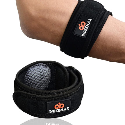 INDEEMAX 1 Pack Elbow Brace Men Women, Compression Bandage with EVA Lining, Adjustable Elbow Brace for Sports, Tendonitis, Arthritis, Relieves Pain from Tennis Elbow and Golfer's Elbow