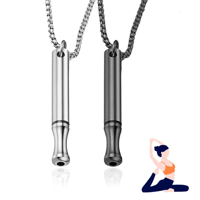 2 pieces smoking cessation aid, V2 necklace smoke-free original, breathing chain smoke-free aid smoking cessation chain with whistle, anxiety breathing necklace with resistance, against smoking cessation necklace