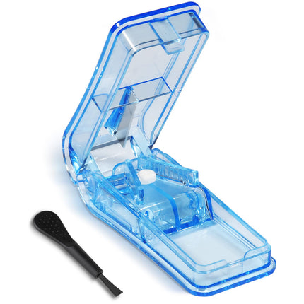 Opret Tablet Splitter for Large and Small Tablets For Tablet Vitamin Medicine into Half Quarters Blue