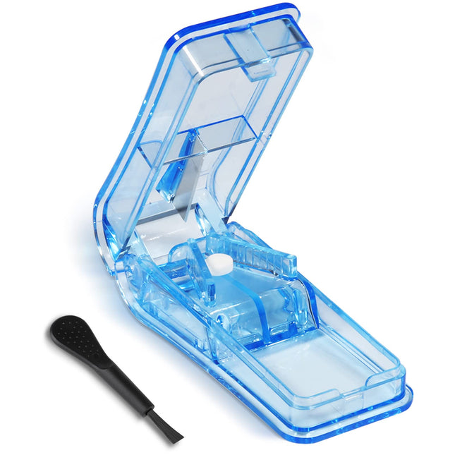 Opret Tablet Splitter for Large and Small Tablets For Tablet Vitamin Medicine into Half Quarters Blue
