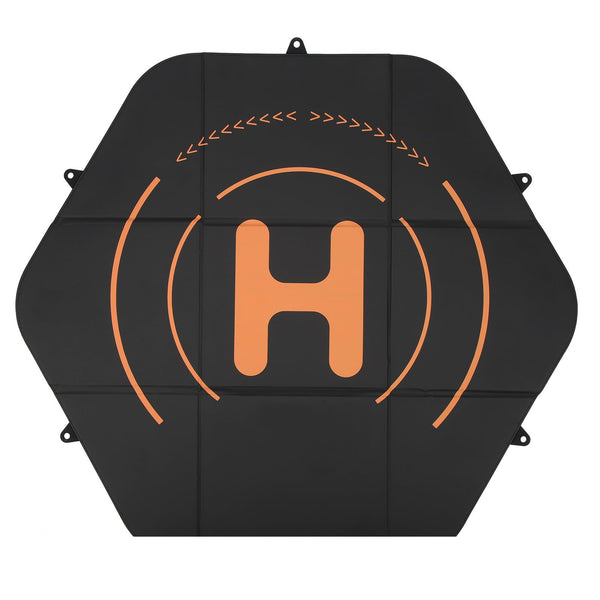 VGEBY 80 cm Drone Landing Pad, Black Leather, Silicone, Double-Sided, Waterproof, Hexagonal, Quick Folding, Drone Landing Protection Mat for 3 Pro