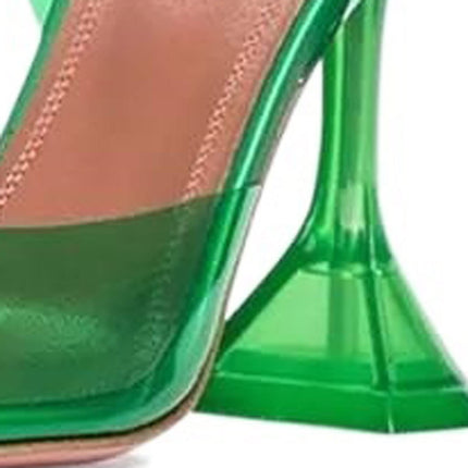 AQQWWER Heels Transparent High Heel Women's Sandals High Heel Straps Women's Shoes (Size: 37 EU)