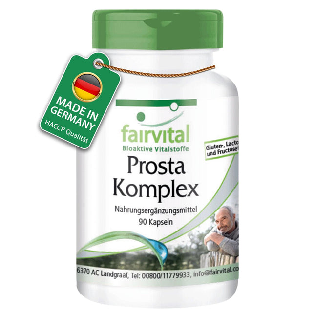 Fairvital | Prosta Complex - VEGAN - HIGH DOSE - 90 Capsules - with selenium, zinc, saw palmetto, lycopene, beta-sitosterol &amp; opuntia