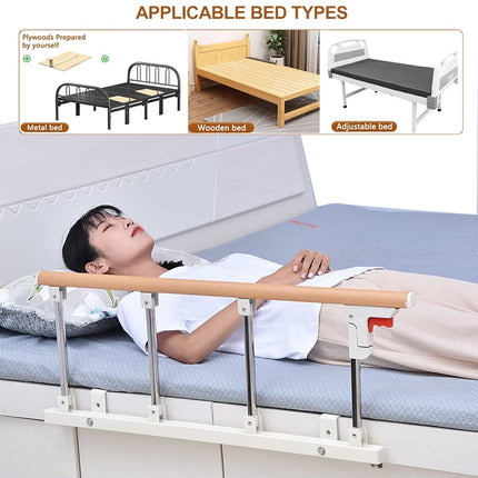 Gdmokle Bed Rail for Elderly, Foldable Bed Railing, Sturdy Metal Guard Assist Handle for Adults, Home Care, Hospital, 95x40cm