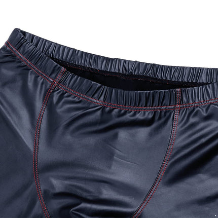 iEFiEL Men's Boxer Shorts Underpants Briefs Pants Hipster Patent Leather Wetlook Men's Underwear Black ML XL XXL Black XXL