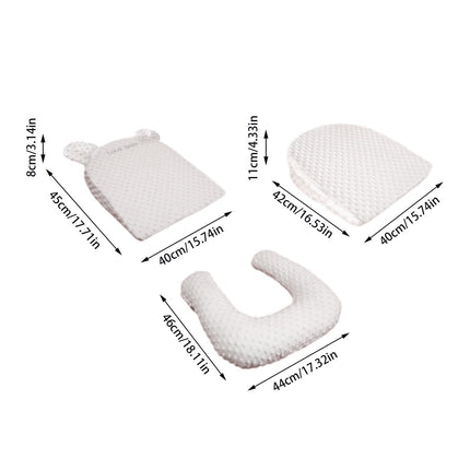 Wedge Pillow Anti Reflux Pillow, 3-Piece Inclined Wedge Pillow for Bed, Bassinet - U-Shaped Positioning Pillow Side Support Pillow with Memory Foam, Washable Nursing Pillow Triangle Pad Non-Slip Pads (B2)