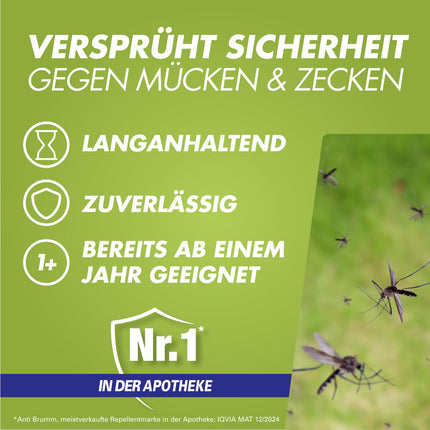 Anti Brumm Naturel Pump Spray, 75 ml: Insect repellent based on Eucalyptus citriodora oil for effective protection against mosquitoes and ticks