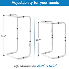 Foot Blanket Lifter, 25.2-26.8 inch Height Adjustable Bed Cradle for Feet, Foot Tent Blanket Support Holder with 4 Clips for Legs, Knees, Ankles, Post-Surgery, Arthritis