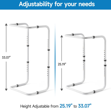 Foot Blanket Lifter, 25.2-26.8 inch Height Adjustable Bed Cradle for Feet, Foot Tent Blanket Support Holder with 4 Clips for Legs, Knees, Ankles, Post-Surgery, Arthritis