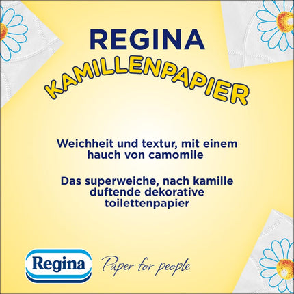 Regina Camomile Paper 3-ply Toilet Paper – 16-roll pack, 150 sheets per roll, Soft and gentle with camomile scent and FSC-certified paper