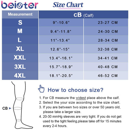 Calf Medical Compression Stockings Women &amp; Men Varicose Veins Medical Thrombosis Stockings Protection with 20-30 mmHg Class 2 Gradient Compression (Beister)