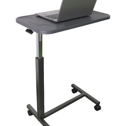 PEPE Mobility - Overbed table on castors, height adjustable, robust structure, mobile side table for nursing bed, hospital C shape, black
