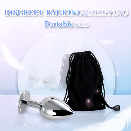Cacuola Anal Plug Set Anal Plug for Women, Anal Plug for Women Men, Sex Toys for Women Men, Small Butt Plug Butt Plug Erotic Sex Toys, Metal Anal Plugs with Crystal Beginners