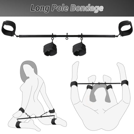 Sevenup Spreader Bar Bondage Sex Toy with Neck Collar, Wrist and Ankle Cuff Sets, BDSM Bondage Set, Adjustable Handcuffs Collar for Adult Couples