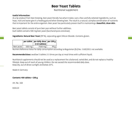 Sanct Bernhard - Brewer's Yeast Tablets (400 tablets)
