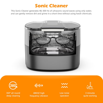 Ultrasonic cleaning device Ultrasonic cleaner Ultrasonic device KECOOLKE 750ml Sonic Cleaner with digital timer for glasses, rings, coins, finger rings, money