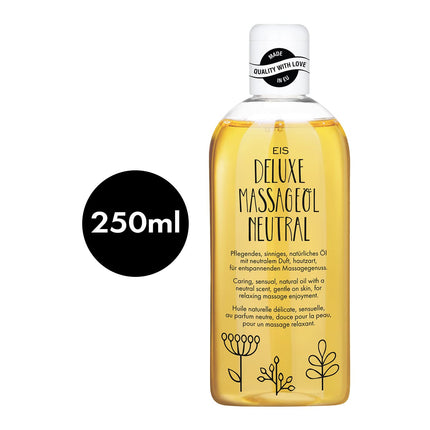 EIS Deluxe Massage Oil Neutral | for relaxing massages | suitable for couples | warming body oil for muscle relaxation | intimate &amp; liquid lubricant | liquid | neutral aroma | 250 ml
