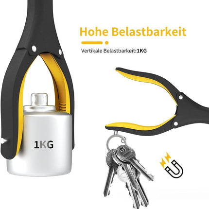 Jellas Foldable Grabber, 0°- 180° Angled Arm, 360° Rotatable Head, 80cm Long Reaching Tool with Magnetic Tips for Garbage Disposal, Waste Collection, Arm Extension, RGSF01 (Yellow)