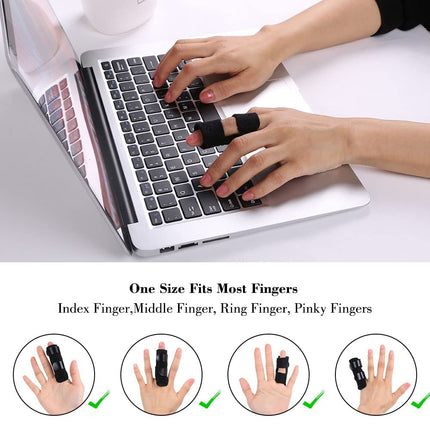 ACWOO Finger Splint, 2 Pack Finger Straightener Finger Splint Stabilizer, Soft Comfortable Finger Support, Finger Brace for Broken Sprained Arthritis or Tendonitis (Black)