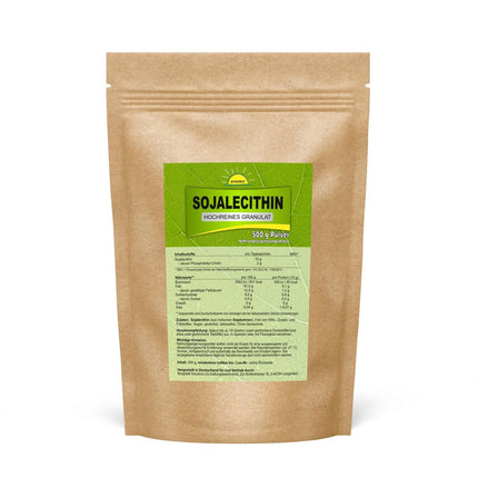 Soy lecithin, high-purity granules without additives, 500 grams, premium quality bottled in Germany, Bonemis®