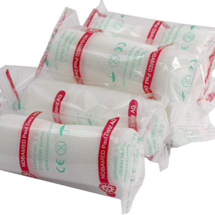 NOBA 20 gauze bandages, fixation bandages, 6 cm x 4 m, individually wrapped in foil