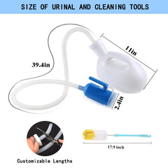 testyu 2000ML Urinal Bottles Unisex with Holder, Leak-Proof Lid and Hose, Portable Urinal Bottle for Men Women with Cleaning Brush for Disabled, Elderly, Car, Camping, White