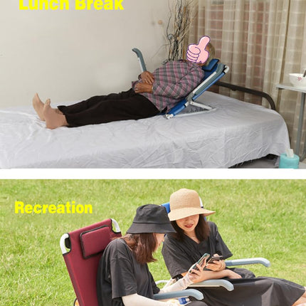 XIUXLI Bed Backrest Support Bed Adjustable Backrest Seat Chair Reading Seat Chair 5 Degree Comfortable Chair Travel Beach Bed Wedge Pillow Gaming Chair for Elderly