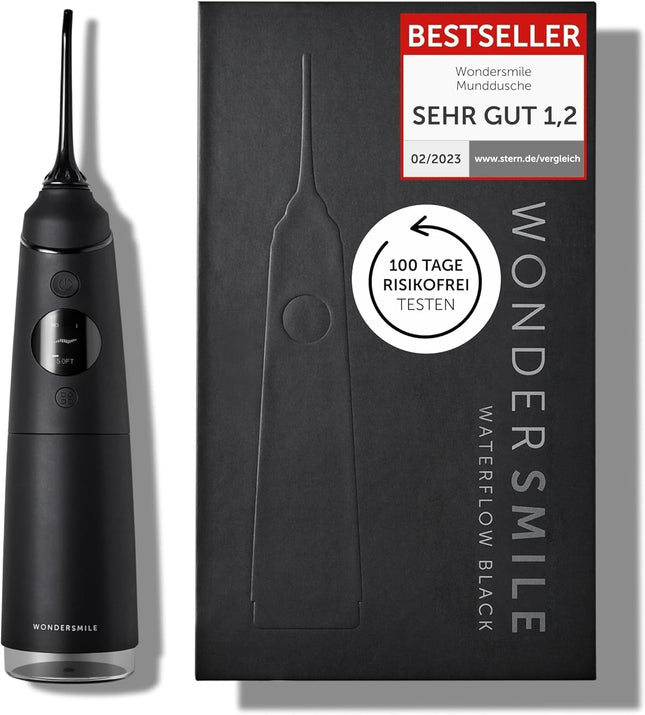 Wondersmile Oral Irrigator PRO - Test Winner 2024 - TÜV-tested - 100-day risk-free trial - SmoothFlow technology for optimal tooth and gum care - 5 modes - 30-day power battery life