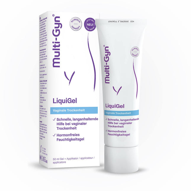 Multi-Gyn LiquiGel with applicator for immediate relief from vaginal dryness, pain, itching, or irritation – hormone-free with natural ingredients – 50 ml